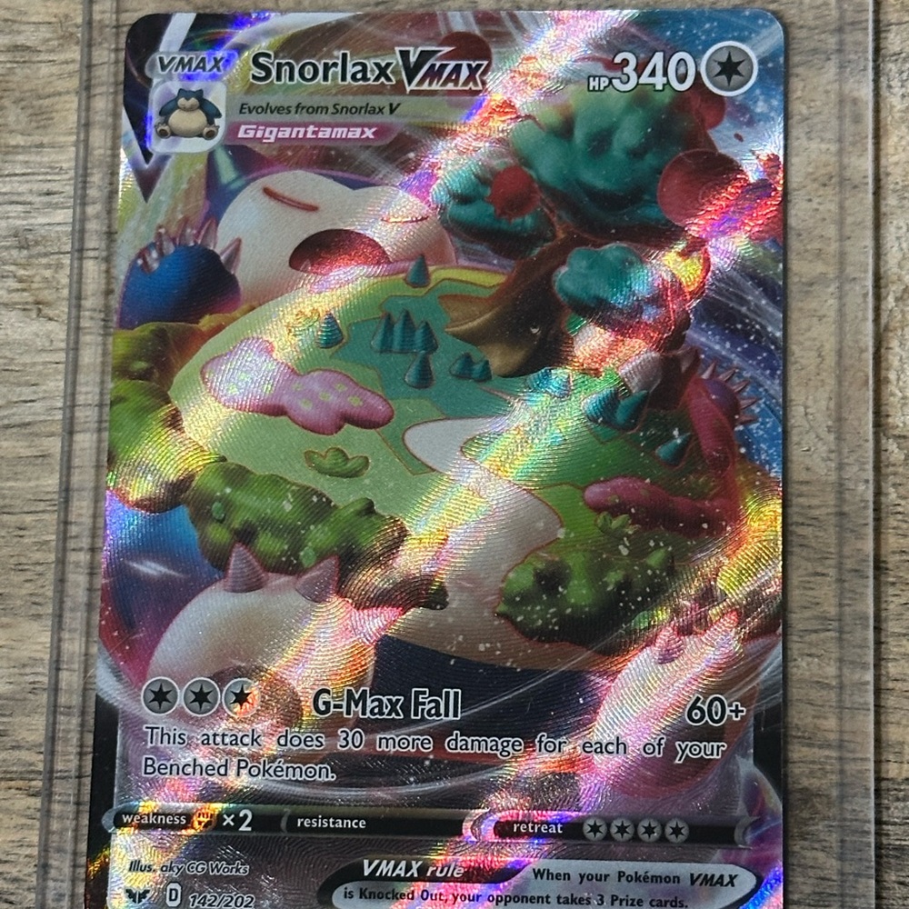 Pokemon Snorlax VMAX Trading Card - Multicolor holographic